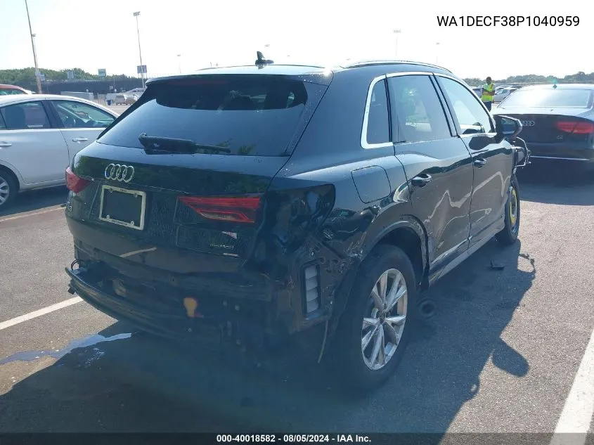 2023 Audi Q3 Premium 45 Tfsi S Line Quattro Tiptronic VIN: WA1DECF38P1040959 Lot: 40018582