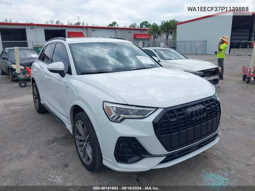 2023 Audi Q3 Premium Plus 45 Tfsi S Line Quattro Tiptronic VIN: WA1EECF37P1139888 Lot: 40141883