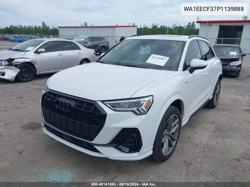 2023 Audi Q3 Premium Plus 45 Tfsi S Line Quattro Tiptronic VIN: WA1EECF37P1139888 Lot: 40141883