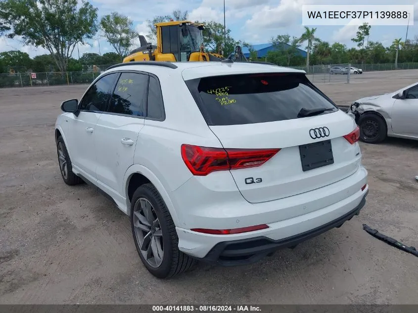 2023 Audi Q3 Premium Plus 45 Tfsi S Line Quattro Tiptronic VIN: WA1EECF37P1139888 Lot: 40141883