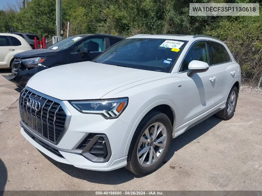 2023 Audi Q3 Premium 45 Tfsi S Line Quattro Tiptronic VIN: WA1DECF35P1130618 Lot: 40188580