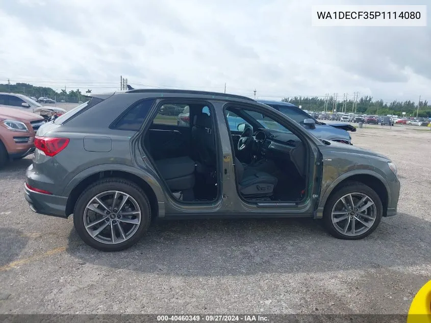 2023 Audi Q3 Premium 45 Tfsi S Line Quattro Tiptronic VIN: WA1DECF35P1114080 Lot: 40460349