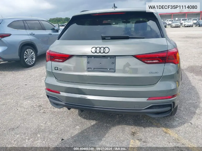 2023 Audi Q3 Premium 45 Tfsi S Line Quattro Tiptronic VIN: WA1DECF35P1114080 Lot: 40460349