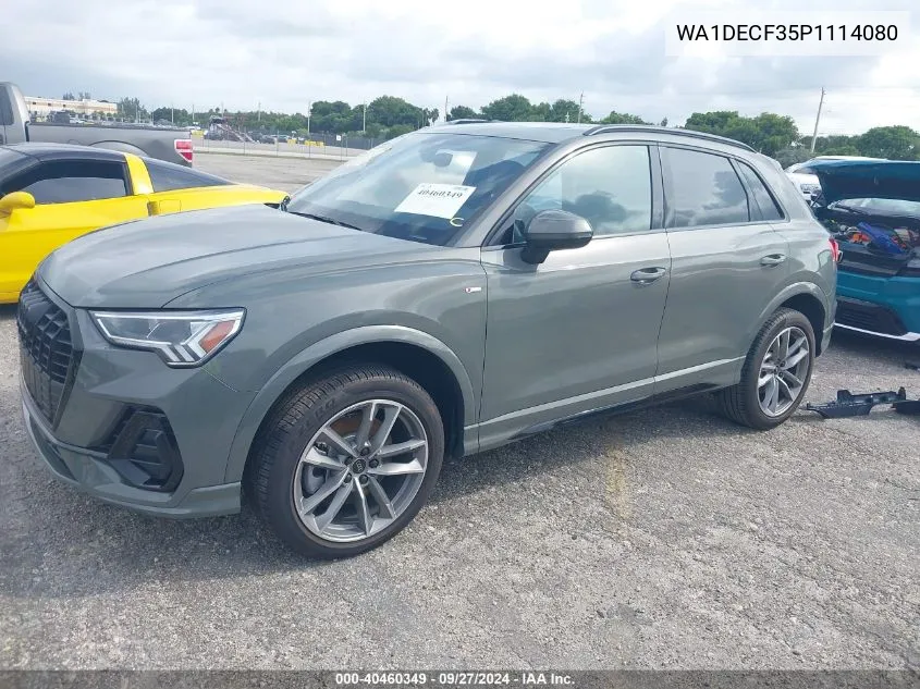 2023 Audi Q3 Premium 45 Tfsi S Line Quattro Tiptronic VIN: WA1DECF35P1114080 Lot: 40460349