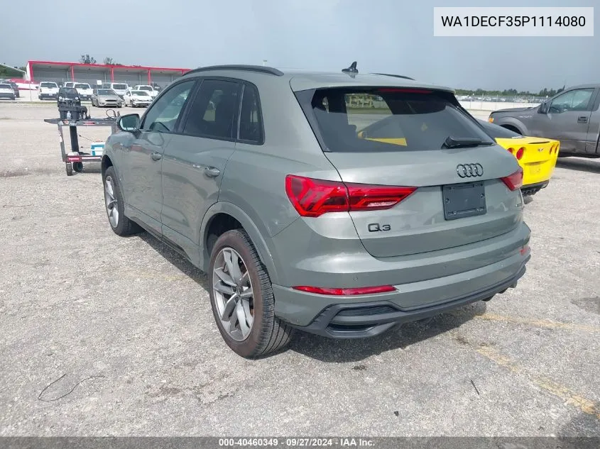 2023 Audi Q3 Premium 45 Tfsi S Line Quattro Tiptronic VIN: WA1DECF35P1114080 Lot: 40460349