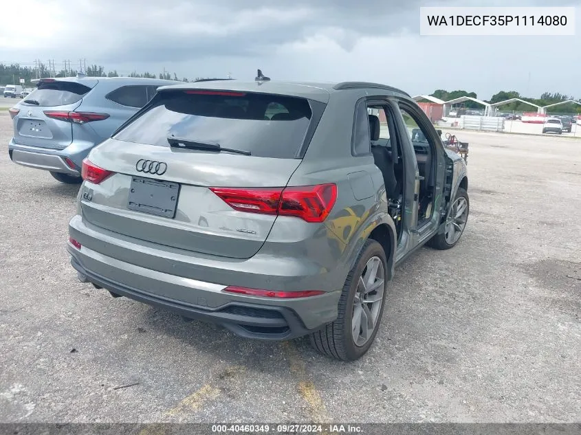 2023 Audi Q3 Premium 45 Tfsi S Line Quattro Tiptronic VIN: WA1DECF35P1114080 Lot: 40460349