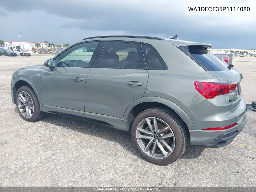 2023 Audi Q3 Premium 45 Tfsi S Line Quattro Tiptronic VIN: WA1DECF35P1114080 Lot: 40460349