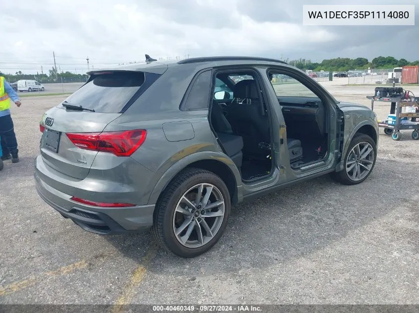 2023 Audi Q3 Premium 45 Tfsi S Line Quattro Tiptronic VIN: WA1DECF35P1114080 Lot: 40460349