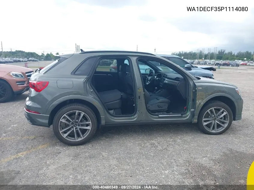 2023 Audi Q3 Premium 45 Tfsi S Line Quattro Tiptronic VIN: WA1DECF35P1114080 Lot: 40460349