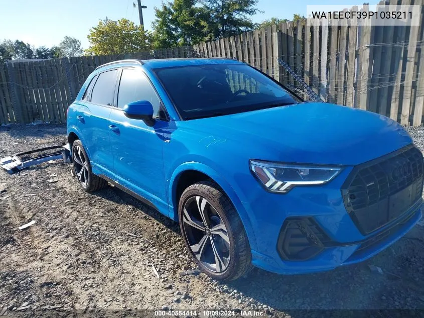 2023 Audi Q3 Premium Plus 45 Tfsi S Line Quattro Tiptronic VIN: WA1EECF39P1035211 Lot: 40554414