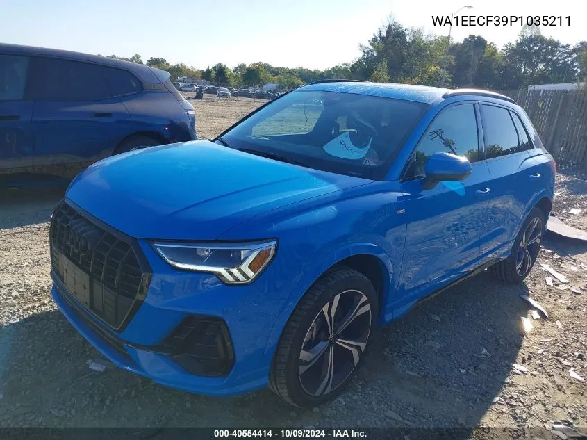 2023 Audi Q3 Premium Plus 45 Tfsi S Line Quattro Tiptronic VIN: WA1EECF39P1035211 Lot: 40554414