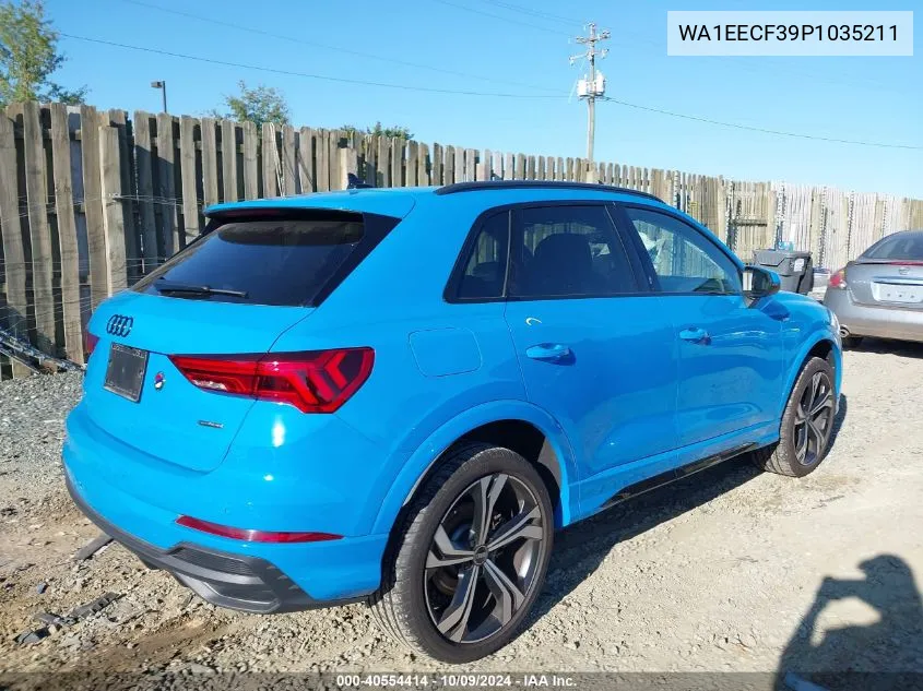 2023 Audi Q3 Premium Plus 45 Tfsi S Line Quattro Tiptronic VIN: WA1EECF39P1035211 Lot: 40554414