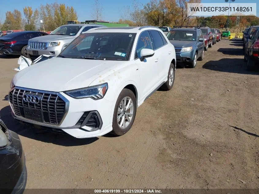 2023 Audi Q3 Premium 45 Tfsi S Line Quattro Tiptronic VIN: WA1DECF33P1148261 Lot: 40619199