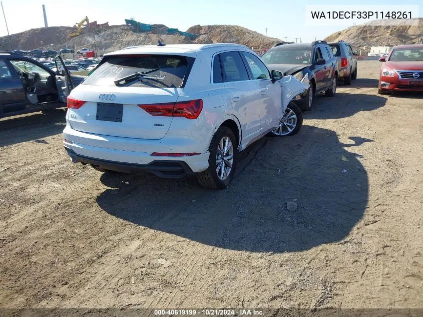 2023 Audi Q3 Premium 45 Tfsi S Line Quattro Tiptronic VIN: WA1DECF33P1148261 Lot: 40619199