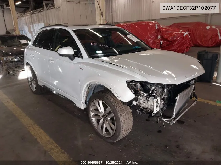 2023 Audi Q3 Premium 45 Tfsi S Line Quattro Tiptronic VIN: 0WA1DECF32P102077 Lot: 40658687