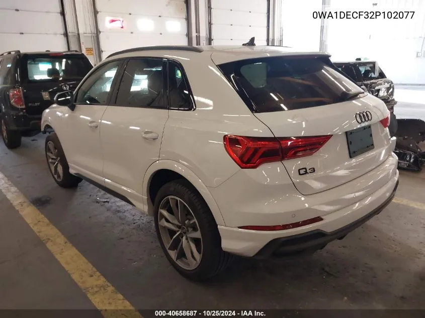 2023 Audi Q3 Premium 45 Tfsi S Line Quattro Tiptronic VIN: 0WA1DECF32P102077 Lot: 40658687