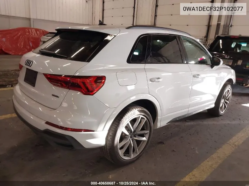 2023 Audi Q3 Premium 45 Tfsi S Line Quattro Tiptronic VIN: 0WA1DECF32P102077 Lot: 40658687