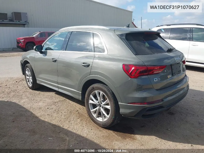 2023 Audi Q3 Premium S Line 45 VIN: WA1DECF31P1070627 Lot: 40713095