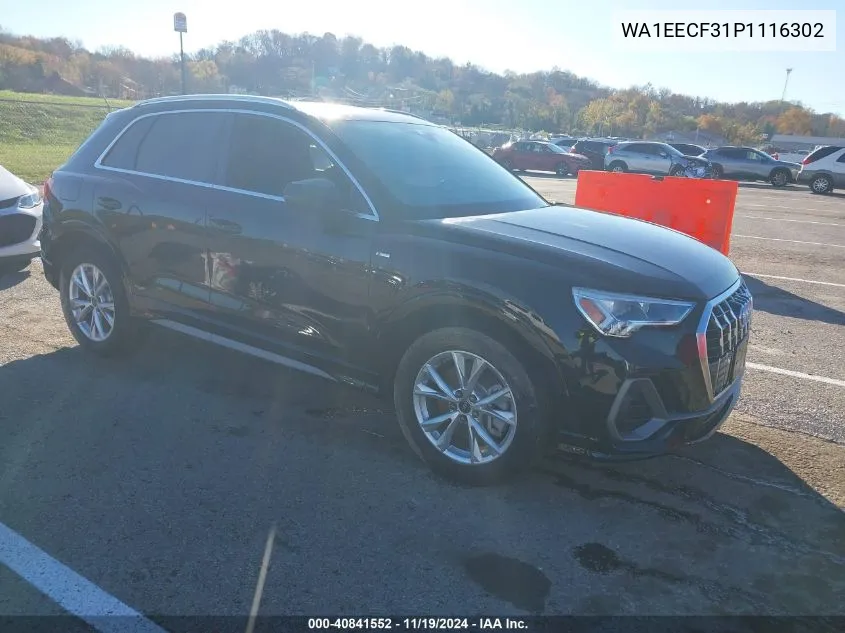 2023 Audi Q3 Premium Plus 45 Tfsi S Line Quattro Tiptronic VIN: WA1EECF31P1116302 Lot: 40841552