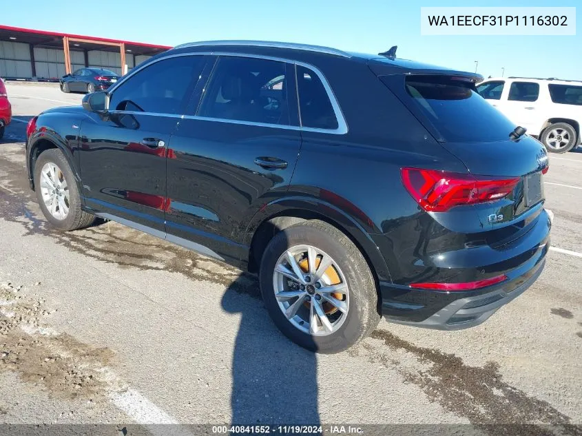 2023 Audi Q3 Premium Plus 45 Tfsi S Line Quattro Tiptronic VIN: WA1EECF31P1116302 Lot: 40841552