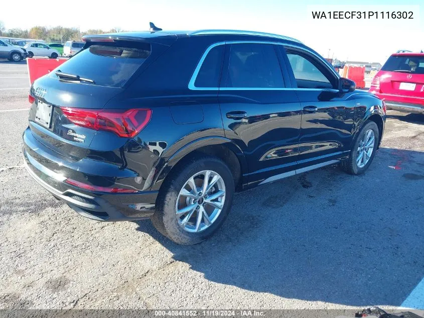 2023 Audi Q3 Premium Plus 45 Tfsi S Line Quattro Tiptronic VIN: WA1EECF31P1116302 Lot: 40841552