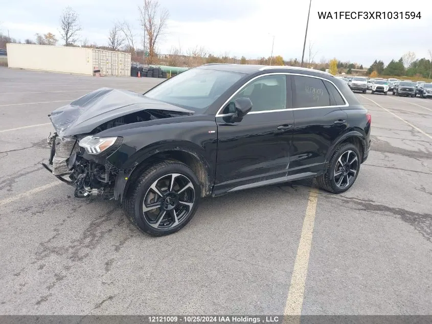 2024 Audi Q3 VIN: WA1FECF3XR1031594 Lot: 12121009