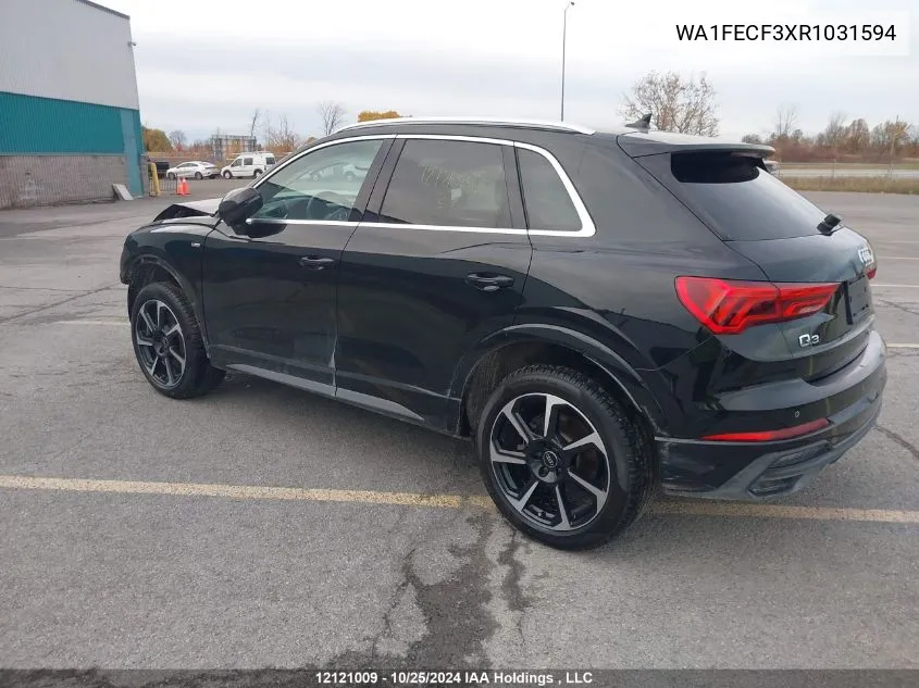 2024 Audi Q3 VIN: WA1FECF3XR1031594 Lot: 12121009