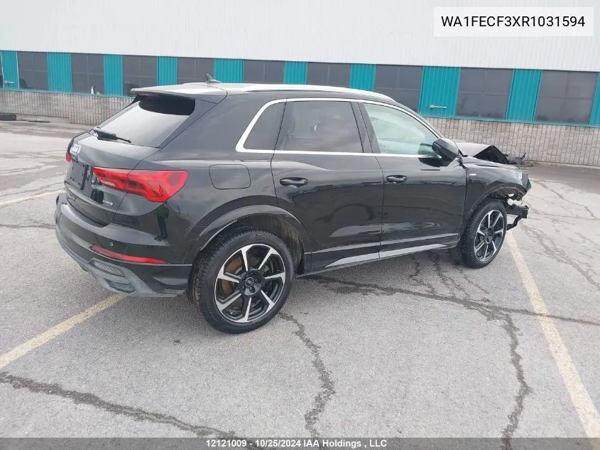 2024 Audi Q3 VIN: WA1FECF3XR1031594 Lot: 12121009