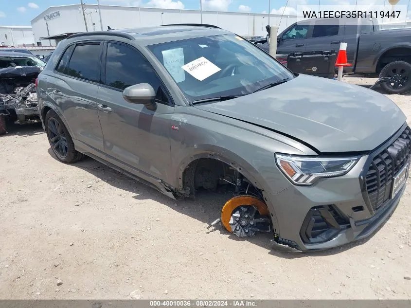 2024 Audi Q3 Premium Plus 45 Tfsi S Line Quattro Tiptronic VIN: WA1EECF35R1119447 Lot: 40010036