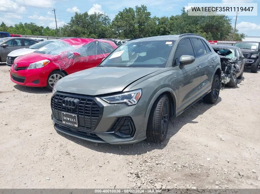 2024 Audi Q3 Premium Plus 45 Tfsi S Line Quattro Tiptronic VIN: WA1EECF35R1119447 Lot: 40010036