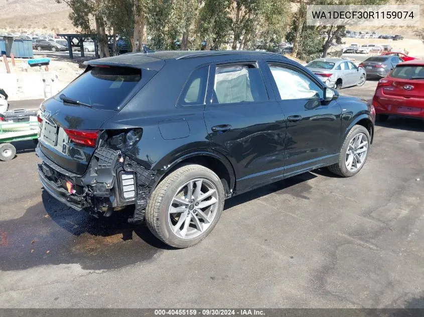 2024 Audi Q3 Premium 45 Tfsi S Line Quattro Tiptronic VIN: WA1DECF30R1159074 Lot: 40455159