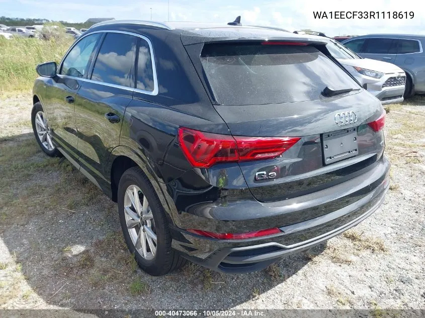 2024 Audi Q3 Premium Plus 45 Tfsi S Line Quattro Tiptronic VIN: WA1EECF33R1118619 Lot: 40473066