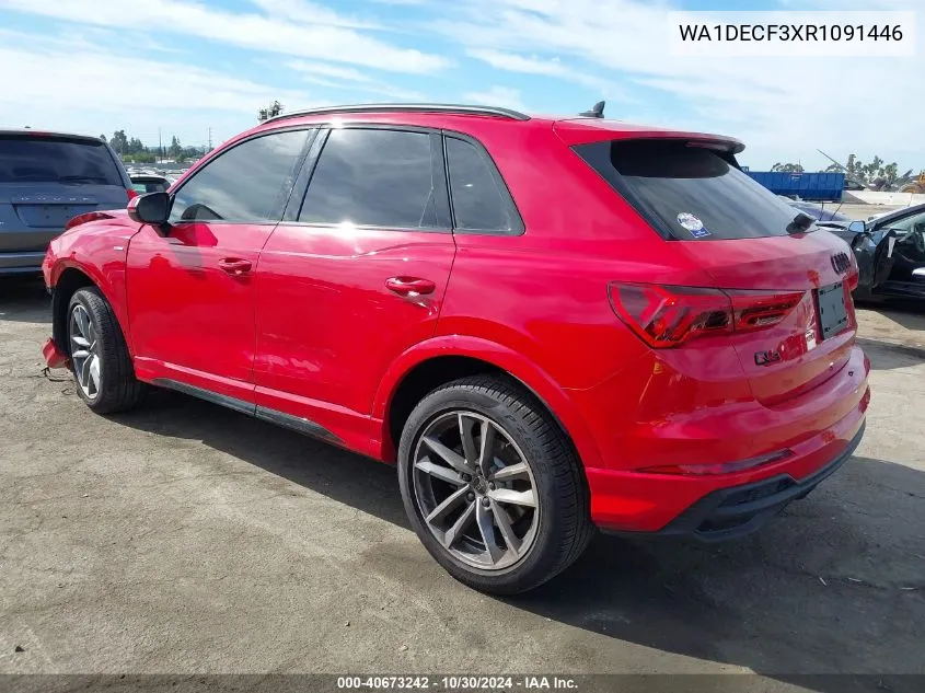 2024 Audi Q3 Premium 45 Tfsi S Line Quattro Tiptronic VIN: WA1DECF3XR1091446 Lot: 40673242