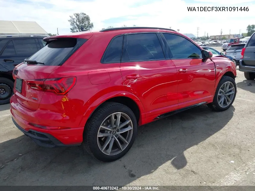 2024 Audi Q3 Premium 45 Tfsi S Line Quattro Tiptronic VIN: WA1DECF3XR1091446 Lot: 40673242