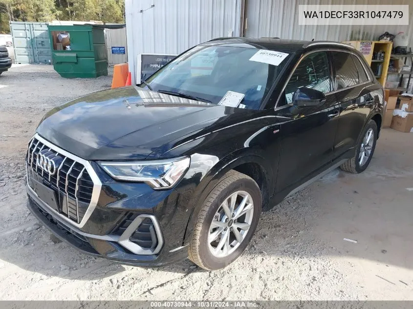 2024 Audi Q3 Premium 45 Tfsi S Line Quattro Tiptronic VIN: WA1DECF33R1047479 Lot: 40730944