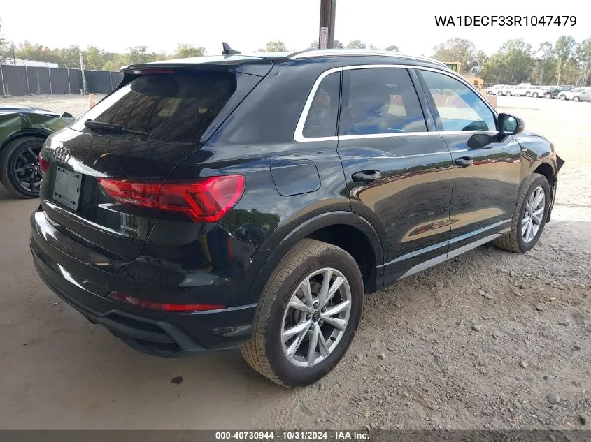 2024 Audi Q3 Premium 45 Tfsi S Line Quattro Tiptronic VIN: WA1DECF33R1047479 Lot: 40730944