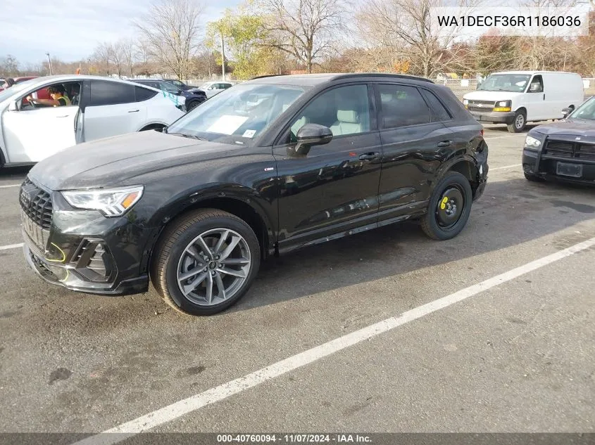 2024 Audi Q3 Premium 45 Tfsi S Line Quattro Tiptronic VIN: WA1DECF36R1186036 Lot: 40760094