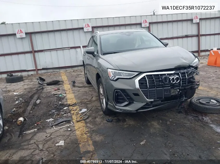 2024 Audi Q3 Premium 45 Tfsi S Line Quattro Tiptronic VIN: WA1DECF35R1072237 Lot: 40798913