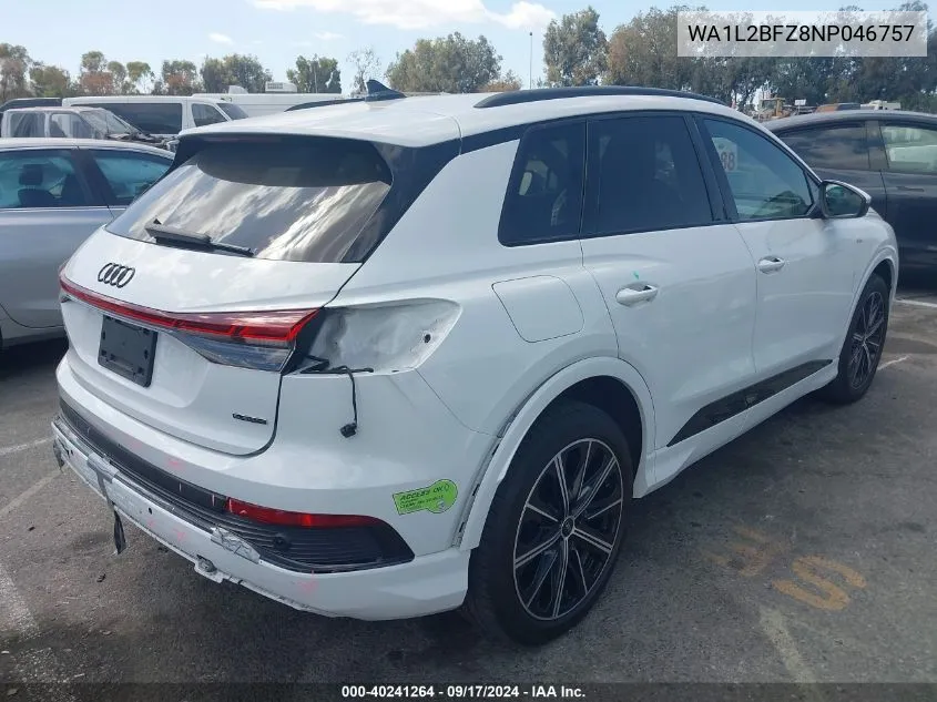 2022 Audi Q4 E-Tron Premium Plus 50 Quattro VIN: WA1L2BFZ8NP046757 Lot: 40241264