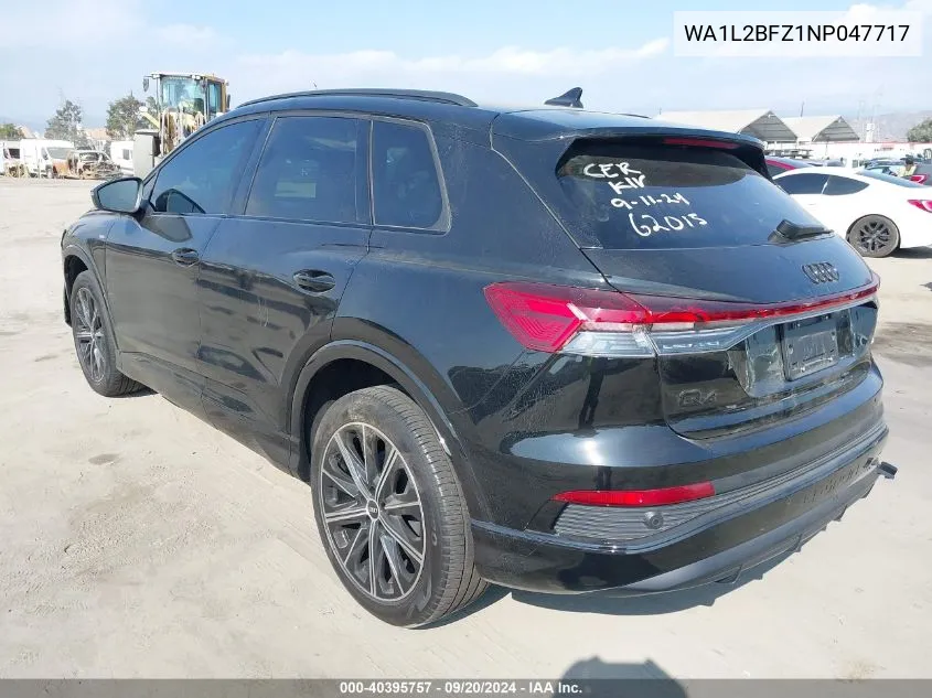 2022 Audi Q4 E-Tron Premium Plus 50 Quattro VIN: WA1L2BFZ1NP047717 Lot: 40395757