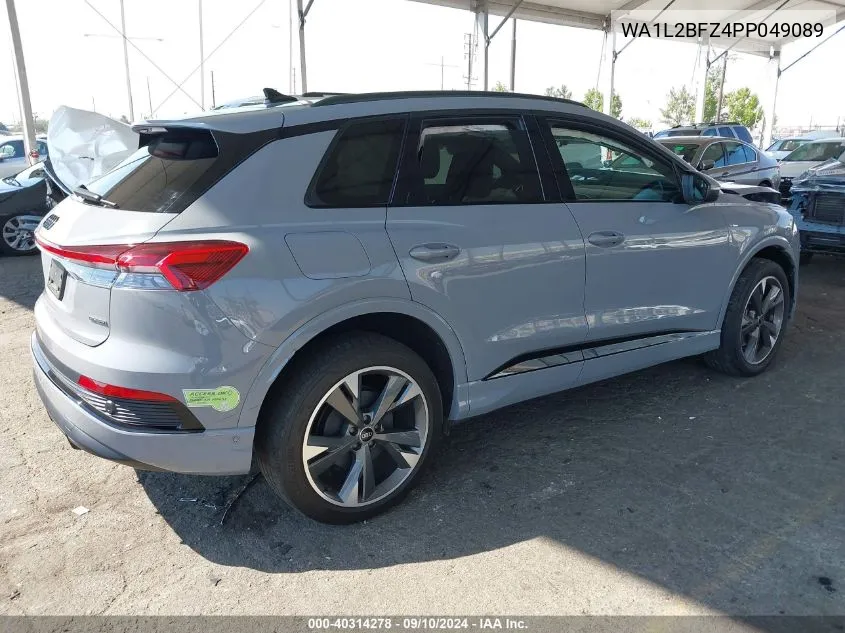 2023 Audi Q4 E-Tron Premium Plus VIN: WA1L2BFZ4PP049089 Lot: 40314278