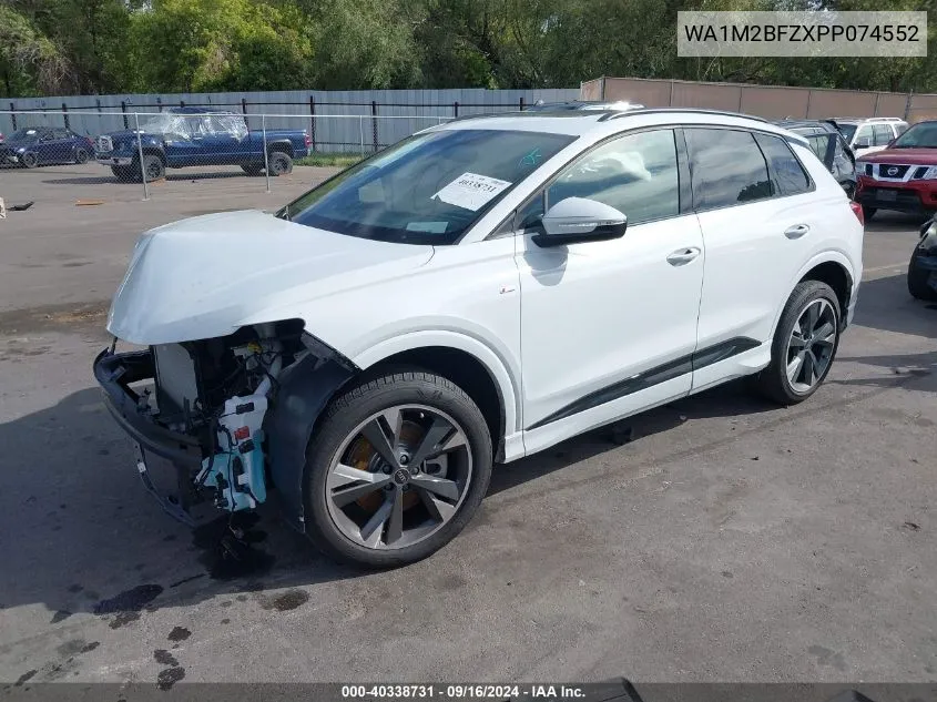 2023 Audi Q4 E-Tron Prestige VIN: WA1M2BFZXPP074552 Lot: 40338731