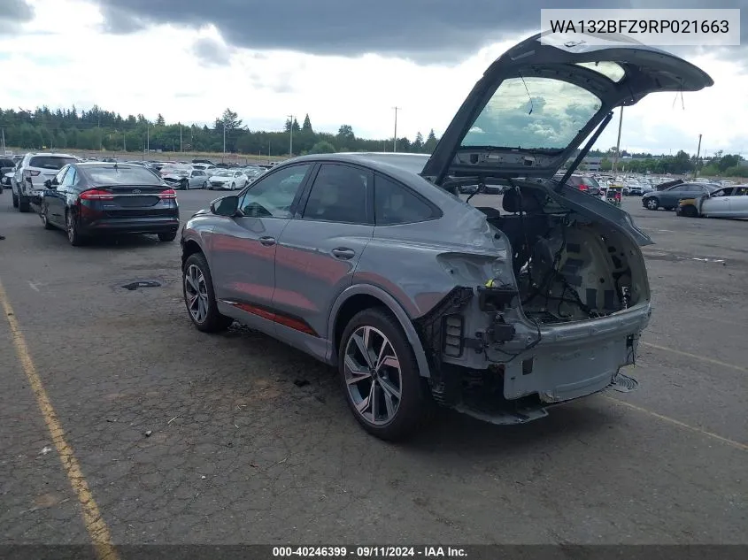 WA132BFZ9RP021663 2024 Audi Q4 Sportback E-Tron Premium Plus 50 Quattro