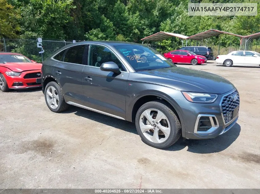 2023 Audi Q5 Sportback Premium Plus 45 Tfsi S Line Quattro S Tronic VIN: WA15AAFY4P2174717 Lot: 40204525