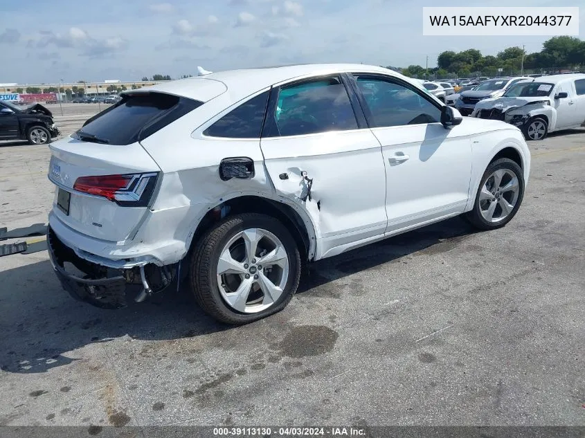 2024 Audi Q5 Sportback Premium Plus 45 Tfsi S Line Quattro S Tronic VIN: WA15AAFYXR2044377 Lot: 39113130