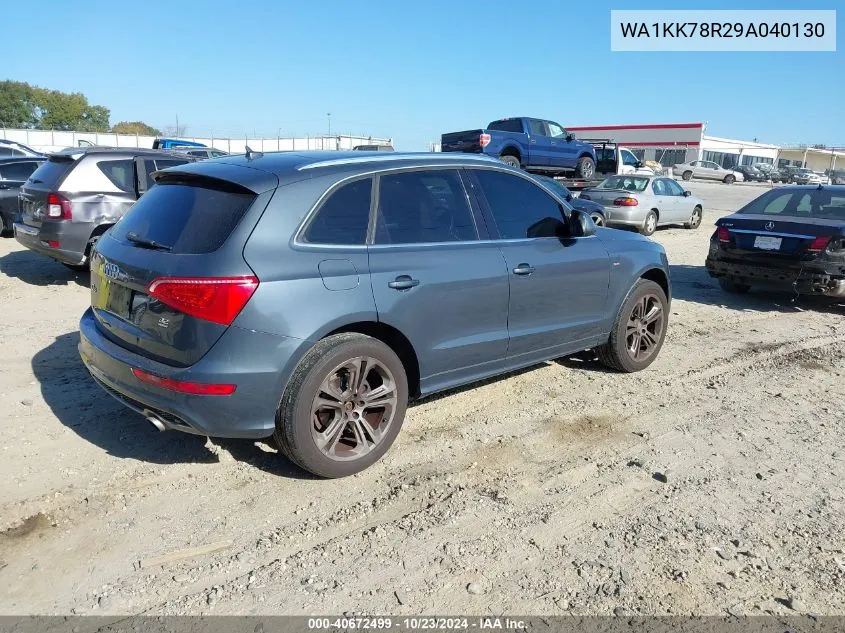 2009 Audi Q5 3.2 Premium VIN: WA1KK78R29A040130 Lot: 40672499