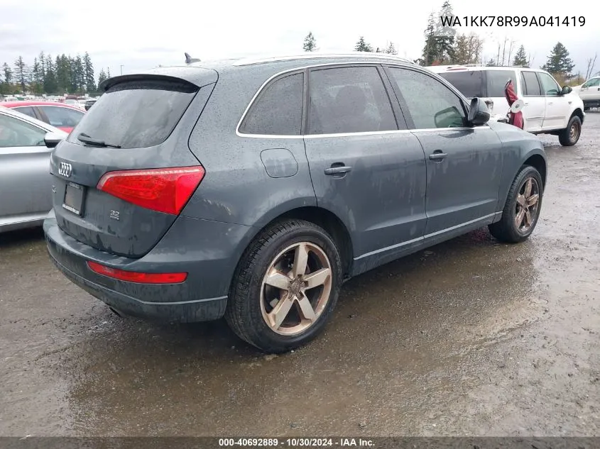 2009 Audi Q5 3.2 Premium VIN: WA1KK78R99A041419 Lot: 40692889