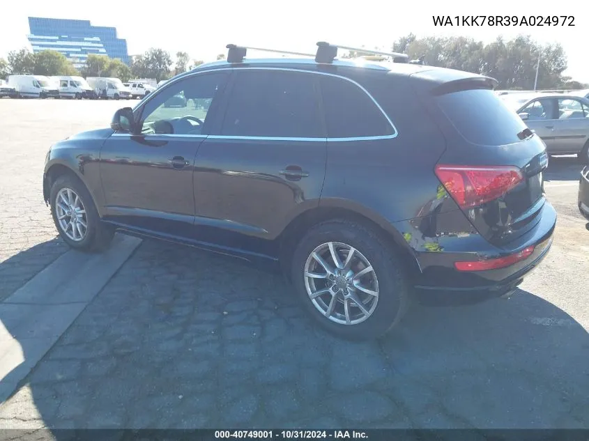 2009 Audi Q5 3.2 Premium VIN: WA1KK78R39A024972 Lot: 40749001