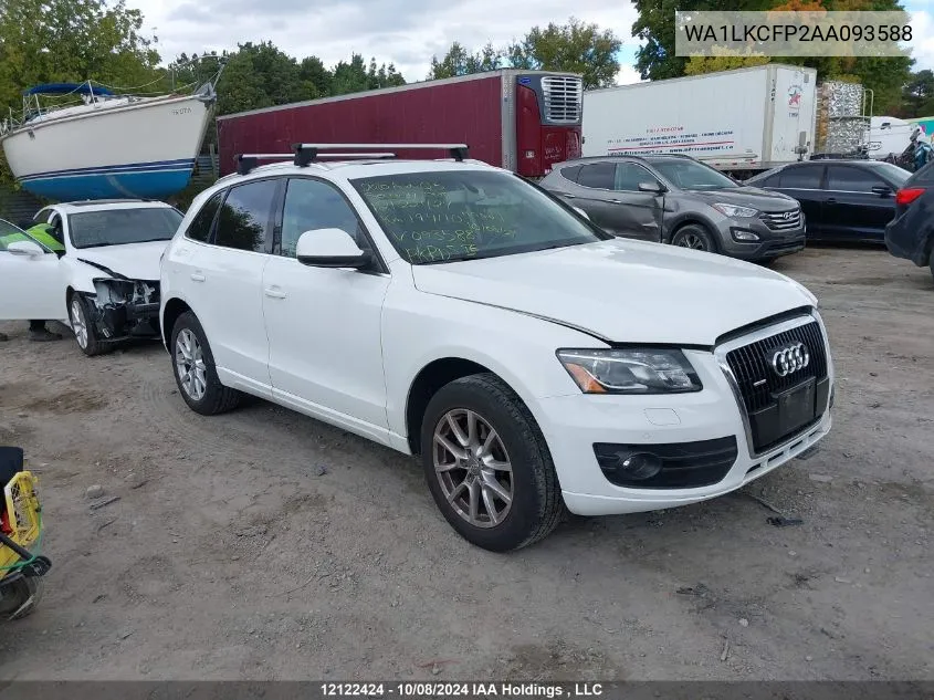 2010 Audi Q5 VIN: WA1LKCFP2AA093588 Lot: 12122424