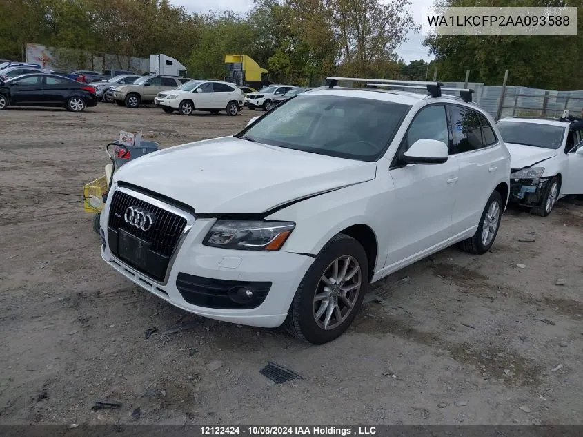 2010 Audi Q5 VIN: WA1LKCFP2AA093588 Lot: 12122424